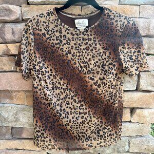Kathie Lee Vintage Leopard Shirt Size S 4/6